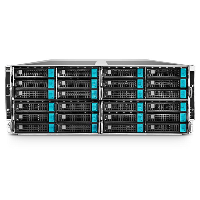 NS7440, 4U High-Density Server, 8 x Intel® Xeon® Scalable Processors, 16 x 32GB of Memory, 20 x 3.5''/2.5'' Hot-swap SAS/SATA/NVMe Drive Bays, 8 x RJ45 1GbE Ports, 1200W Redundant